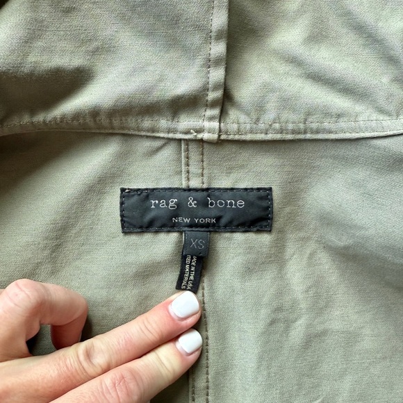 Rag & Bone Women’s Green Shiny Hooded Cropped Jacket | Size XS - Picture 8 of 8